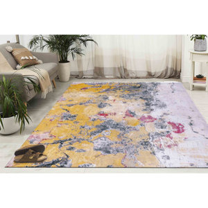 Tapis imprimé motif plâtre ancien, design moderne pour la décoration intérieure, tapis doux non tissé - Product Image 2