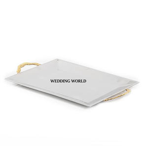 Juego de tres bandejas de metal para chocolate Plateado Plato de chocolate hecho a mano Bandeja de metal decorativa para chocolate más vendida - Product Image 5