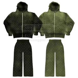 Couleur différente fabricant pakistanais hommes Rhinestone survêtement grande taille personnalisé hommes strass survêtement - Product Image 2