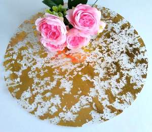 Tovagliette monouso in lamina d'oro da 13 pollici a rete glitterata tappetini da tavolo per ristorante festa di compleanno festa di nozze decorazione - Product Image 1