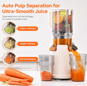 Presse-agrumes électrique 200 watts, à extraction lente, 350 ml, pour utilisation en extérieur, en camping-car, <span class=keywords><strong>goulotte</strong></span> d'alimentation large de 5,3 pouces, en plastique, pour fruits et légumes - Product Image 2