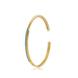 Brazalete de diseño delicado de esmalte turquesa, joyería hecha a mano turca al por mayor de Plata de Ley 925 - Product Image 1