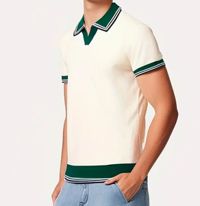 Camisa Polo de manga corta OEM hecha a medida por hombres profesionales con un color sólido y textura perfecta para verano anti encogimiento - Product Image 4