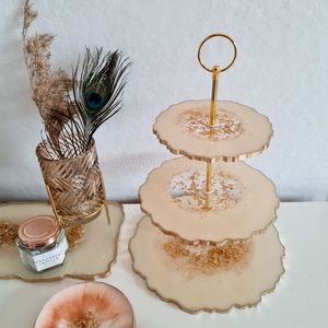 DINNING RELATED DISPLAY HANDMADE DIY 3 Tier Round Shape Fruit Tray Epoxy <b>Mold</b> Tea Tray Table <b>Silicone</b> <b>Mold</b> for Resin Arts - Product Image 1