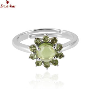 Bagues ajustables originales en argent sterling 925 pour femmes, sertissage à griffes en pierre grenat, style classique certifié par une tierce partie - Product Image 5