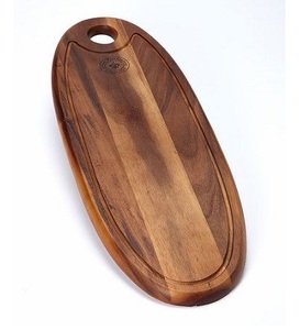 Tabla de quesos de acero inoxidable, tamaño personalizable, madera de acacia, tabla de cortar de paleta redonda con mango - Product Image 6