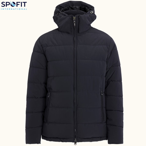 Veste matelassée imperméable à capuche pour homme, vente en gros, OEM, impression personnalisée avec logo, veste d'hiver décontractée, poches - Product Image 6