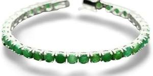 Pulsera de Mujer con Esmeralda Natural, Piedra de Nacimiento de Mayo, Brazalete de Eslabones, Joyería Hecha a Mano, Pulsera de Plata de Ley 925 - Product Image 6