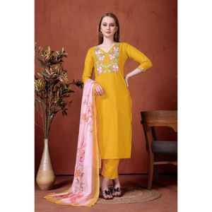 Collection de créateurs modernes, entièrement cousu, nouvelle arrivée, prêt-à-porter, Salwar Kameez indien pakistanais, crêpe naturel, séchage rapide, tout inclus - Product Image 1