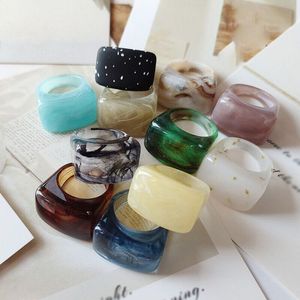 Trendy Modern Handmade Resin <b>Rings</b> Colorful <b>Chunky</b> Acrylic Style Daily Use Jewelry Accessory for Women and Girls Wholesale - Product Image 1