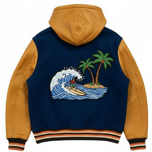 Veste universitaire pour homme de haute qualité, personnalisée, taille adulte et junior, broderie chenille, logo sur le devant, nouvelle mode, manches longues - Product Image 2