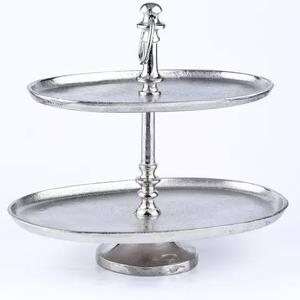 ที่วางเค้กอลูมิเนียมสีเงินพร้อมขาตั้งดีไซน์ทันสมัยทำจากโลหะอะลูมิเนียมและทองเหลืองปรับขนาดได้ - Product Image 1