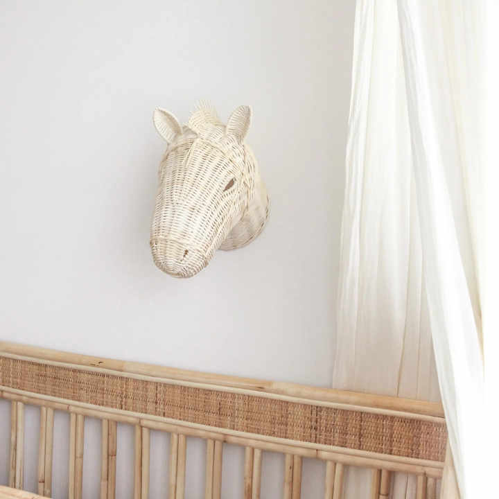 High Quality Handmade Horse Rattan Animal Head Wall Decorations Good Price for Wholesale Natural Rattan Chair Material