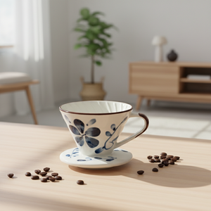 Top Sale 3460661SET-0.36 Durable Porcelain <b>Pot</b> & Dripper <b>Set</b> Compact Design For Camping & Travel Brewing - Product Image 4