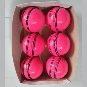 Pelota dura de Cricket suave de Color Rosa personalizada de fabricante de alta calidad, suministro directo de fábrica, pelotas duras de Cricket hechas a mano - Product Image 1