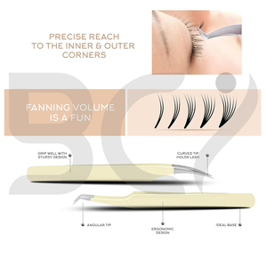 Color vainilla Color clásico Producto más nuevo Pinzas injertadas de pestañas Extensión de pestañas de acero inoxidable Maquillaje Herramientas de cuidado de belleza - Product Image 4