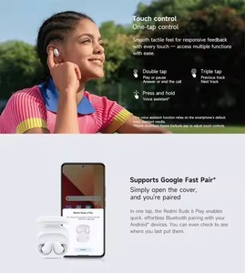 หูฟังไร้สาย Redmi Buds 6 Play TWS แบตเตอรี่ใช้งานได้นาน ควบคุมด้วยระบบสัมผัส หูฟังไร้สาย Mi พร้อมระบบตัดเสียงรบกวน AI เพื่อการสนทนาที่คมชัด - Product Image 6