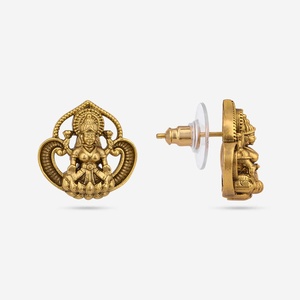 Antique Gold Plated Brass <b>Stud</b> <b>Earrings</b> 188999 Classic Religious Style Zircon Pearl <b>Turquoise</b> Diamond for Parties Weddings Gifts - Product Image 4