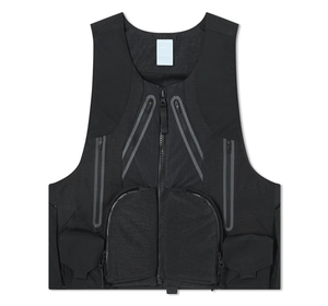 Gilet sans manches avec fermeture éclair, rembourré, mode unisexe, vente en gros, décontracté, tissu Ripstop noir, poche - Product Image 1