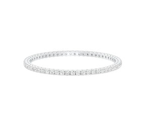 IGI Certified Round Cut Lab Grown Diamond Eternity <b>Bangle</b> <b>Bracelet</b> in Solid 925 Sterling Silver Finish - Product Image 1