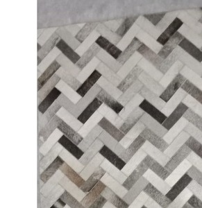 Alfombra de Cuero con Pelo Hecha a Mano de Primera Calidad, Venta Directa de Fábrica, Diseño de Patchwork, Decoración Duradera para el Hogar - Product Image 2