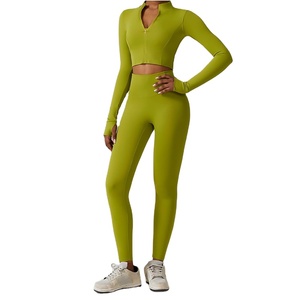 Sujetador deportivo para mujer, venta al por mayor, trajes de Yoga para gimnasio de Color sólido, ropa deportiva, conjuntos de Yoga para mujer, conjunto de Fitness, Sujetador deportivo, pantalones de gimnasio - Product Image 1