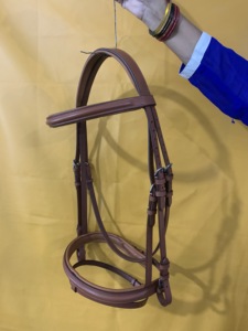 Brida de salto anatómica de cuero equino de alta calidad con brazaletes elevados Noseband Fancy Stitched Horse Equipment - Product Image 4
