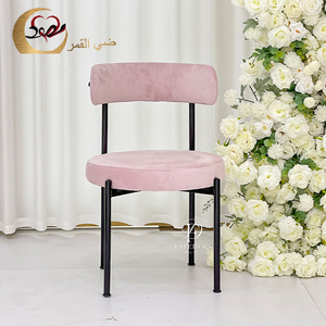 Elegantes Sillas de Boda Tapizadas en Terciopelo Negro con Estructura de Metal, Modernas, Monobloque, Color Rosa, para Dormitorio, Comedor, Sala de Estar, Uso en Exteriores - Product Image 1