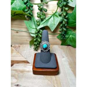 Tillie John Sonoran Gold & Sterling <b>Silver</b> <b>Statement</b> <b>Ring</b> Size 7.5 Natural Turquoise Stone Oval Cut Boho Style Everyday Wear - Product Image 1