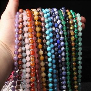 Perles de pierres précieuses en agate à bandes violettes facettées en gros pour la fabrication de bracelets/colliers - Product Image 3