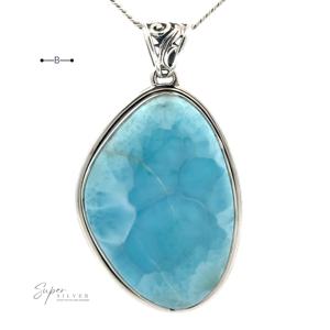 Colgante y amuleto fino Larimar con borde simple - Product Image 4