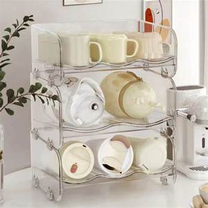 Moderno Exhibidor de Ropa de Esquina de Plástico Transparente Personalizado, Soporte Organizador Pre-Ensamblado para Cocina, Oficina, Cafetería - Product Image 4