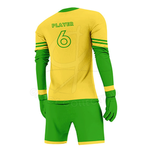 Conjuntos de portero con logotipo impreso de alta retención de aire con uniforme de sublimación de manga completa de fútbol de Pekín personalizado - Product Image 6