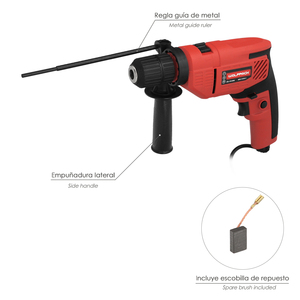 550 Watt 13 mm Hammer Drill with Variable Speed. Includes Handle and Metal Guide. - Product Image 3