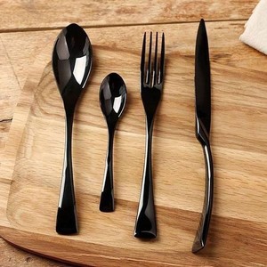 Colour Full <b>Cutlery</b> Full Flatware Set Hot Selling <b>Black</b> <b>Gold</b> <b>Cutlery</b> Hotel Spoon Fork Knife <b>Gold</b> <b>Cutlery</b> Wedding Flatware - Product Image 5