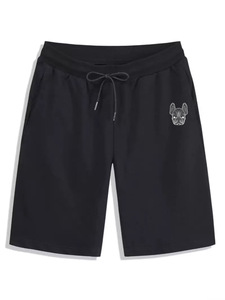 Short en maille à séchage rapide de style High Street pour hommes Short de plage décontracté à taille moyenne avec cordon de serrage tissé teint uni imprimé à la mode grande taille - Product Image 3
