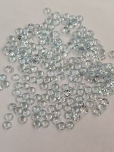 พลอยสกายบลูโทแพซทรงกลมเจียระไนแบบโรสคัท 5 มม. คุณภาพสูง ด้านหลังแบน - Product Image 4