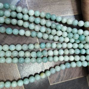 Collar de Plata de Ley con Cuentas de Amazonita Natural de 8mm, Collar de Piedras Preciosas Curativas, Joyería de Regalo de Boda Verde - Product Image 3