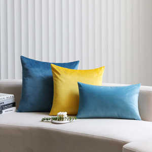 Juego de 3 Fundas de Almohada Decorativas de Terciopelo, Hermosas Fundas Cuadradas Color Verde Azulado con Rellenos para el Hogar, Tamaños y Colores Variados - Product Image 2