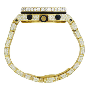 High Quality Luxury Fashion Iced Out Moissanite Stainless Steel Quartz Movement 20mm Band <b>Watch</b> - Product Image 4