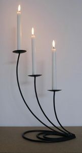 Mono Curve Black Metal Terminado Candelabro Trio 3 Soporte de vela cónico Decoraciones DE BODA Fiestas Decoración para el hogar - Product Image 3