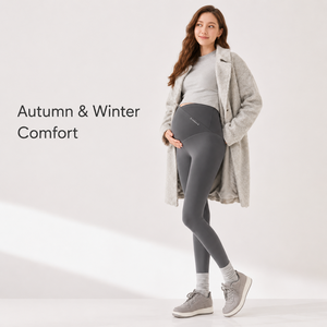 Pantalon de grossesse sans couture hiver, taille haute, doublé <span class=keywords><strong>polaire</strong></span>, soutien ventral, effet push-up, pour le yoga et l'extérieur - Product Image 4