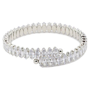 Nero e chiaro Marquise CZ braccialetti in colore rodio accessori moda - Product Image 1