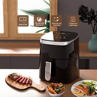 Friteuse à air intelligente avec panier antiadhésif vert, en acier inoxydable, capacité 4,2 QT, contrôle manuel, pour rôtir, réchauffer et déshydrater, température 140F~450F