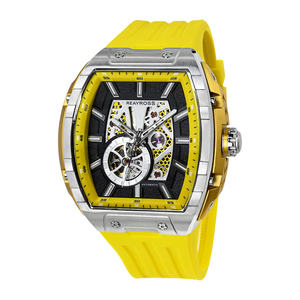 Montre mécanique automatique de luxe 82S0 avec boîtier en acier inoxydable, bracelet en silicone, cadran squelette - Product Image 6