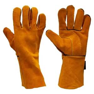 Guantes DE SEGURIDAD DE CUERO dividido de piel de vaca de alta calidad para trabajo de construcción de hockey contra incendios Protección de palma para manos trabajadas - Product Image 6
