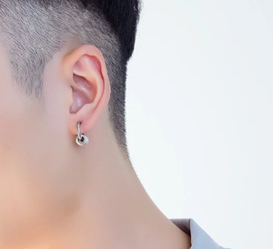 Boucles d'oreilles clous tendance hip-hop en acier inoxydable plaqué argent de haute qualité, diamants glacés, unisexe, prix de gros, pour fêtes - Product Image 3