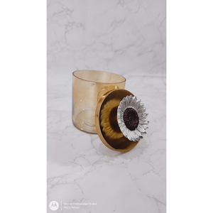 Contenedor de velas de lujo Diseño de girasol en metal Perfecto para regalos de decoración elegante para el hogar y decoración de eventos - Product Image 6
