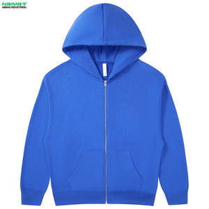 Sweats à capuche en polaire épais et lourd personnalisés, 100% coton, coupe régulière, hommes, épaules tombantes, coupe courte, double fermeture éclair bidirectionnelle, respirant, rapide - Product Image 1