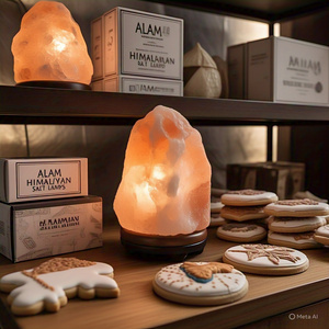 หลอดไฟเครื่องตกแต่งบ้านสไตล์ฮวงจุ้ย2-3ปอนด์โคมไฟเกลือหิมาลัยธรรมชาติได้รับการรับรองโดย GMP - Product Image 6